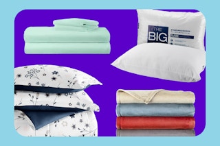 A collage of bedding deals