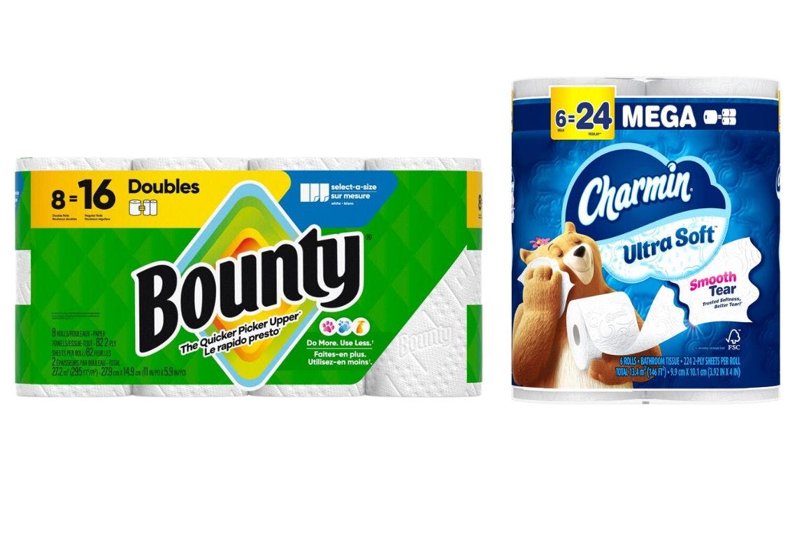 1 Charmin + 1 Bounty