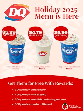 Dairy Queen Holiday Menu 2025