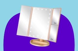 Get a Trifold Magnifying Makeup Mirror for Only $9.99 on Amazon card image