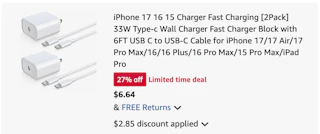 chargers Amazon receipt