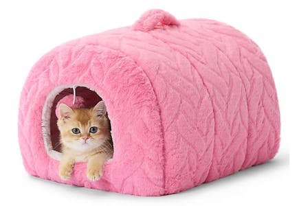 Whisker City Fur Hiding Hut Cat Bed