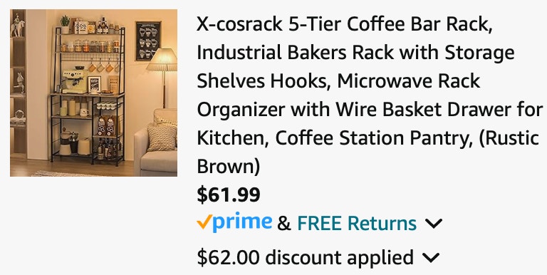 x-cosrack 5 tier coffee bar rack