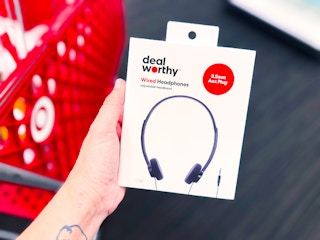 hand holding dealworthy on-ear headphones at target