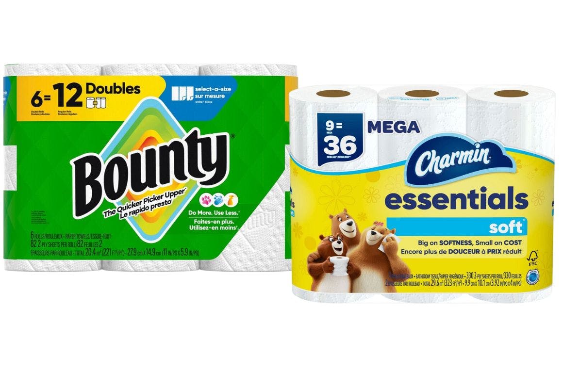 1 Charmin + 1 Bounty