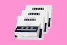 face towels on a pink background