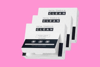 face towels on a pink background