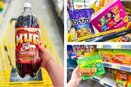 dollar general tostitos, frito lay, mug, nature valley 3-photo collage