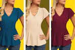 Ruffle Sleeve Peplum Top