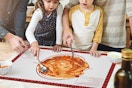 kids making food on a silicone baking mat