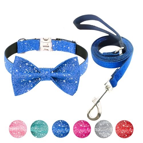 Bling Bow Tie Dog Collar & Leash Set
