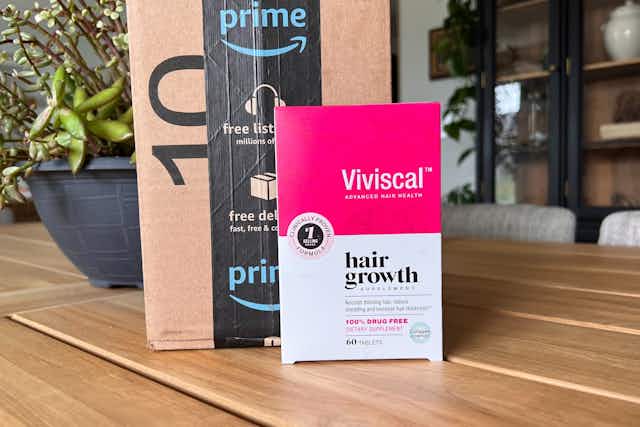 Viviscal Hair Growth Supplements: 120 for $50 or 180 for $73 With Amazon Prime card image