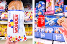 collage with wonder bread and pillsbury cinnamon rolls