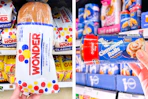 collage with wonder bread and pillsbury cinnamon rolls