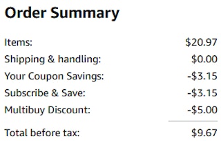 an amazon order summary ending in $9.67
