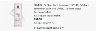 sunscreen Amazon receipt
