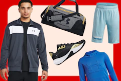 a collage of sportswear