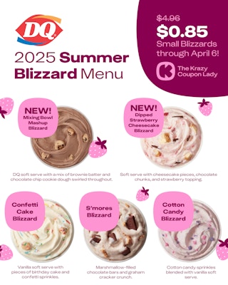 2025 summer dairy queen blizzards with prices