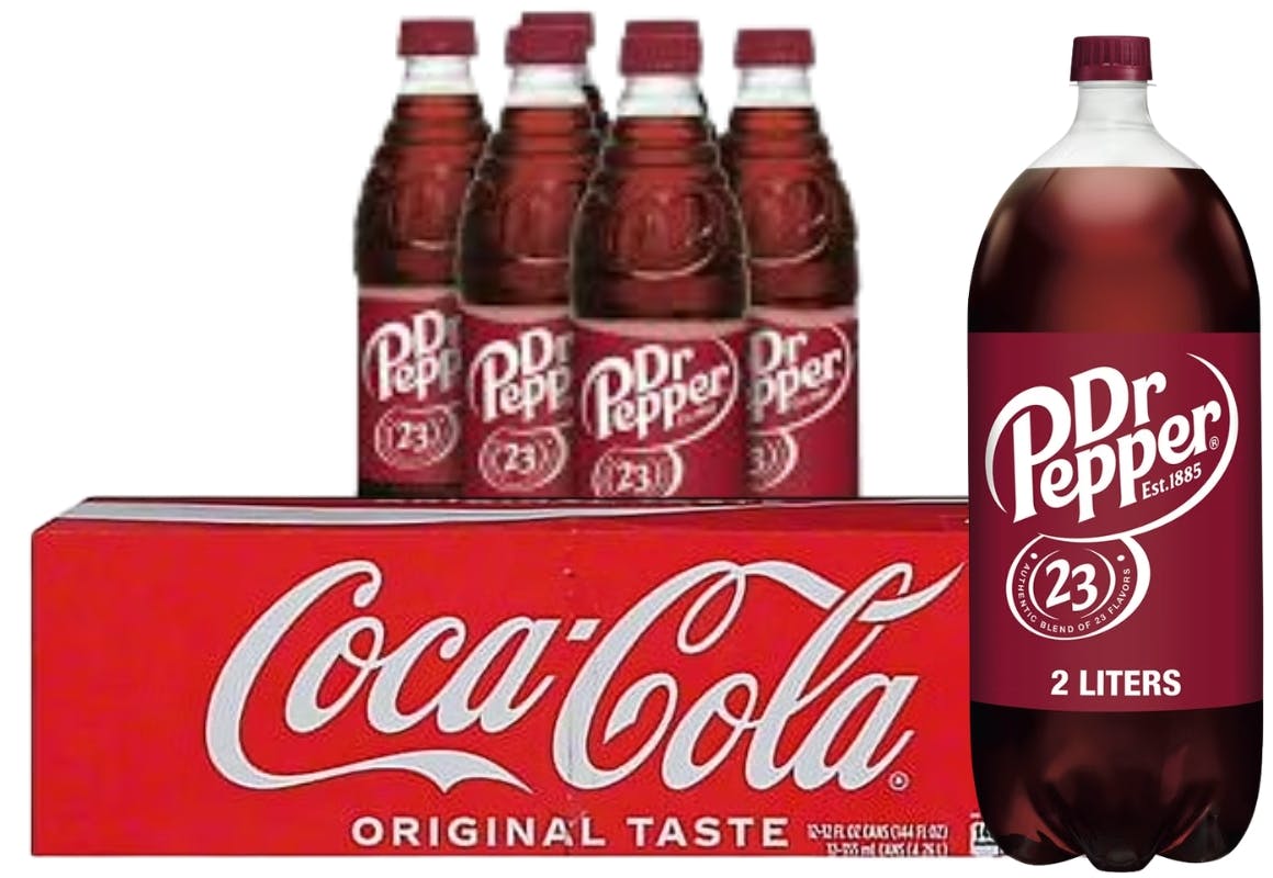 3 Coca-Cola + 9 Dr Pepper Items