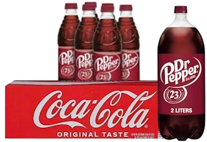 3 Coca-Cola + 9 Dr Pepper Items