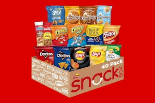a box of 40 assorted frito-lay snacks