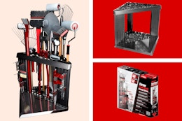 3 stock images of the Peer Basics Plastic Organization Floating Garage Cabinet