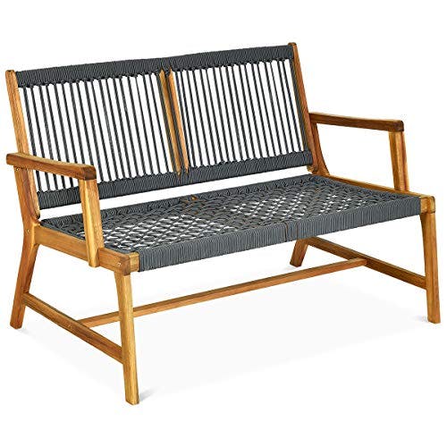 Acacia Wood Patio Loveseat