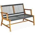 Acacia Wood Patio Loveseat