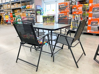 mainstays albany lane outdoor patio set on display at walmart