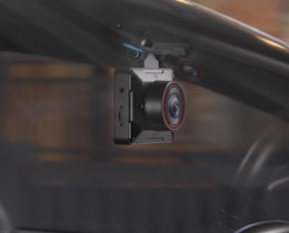 a dash cam in a car