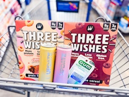 Cereal, Energy Drinks & Dental Picks in Walmart shopping cart