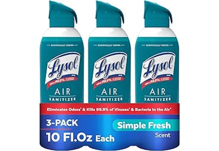 Lysol Air Sanitizer Spray 3-Pack