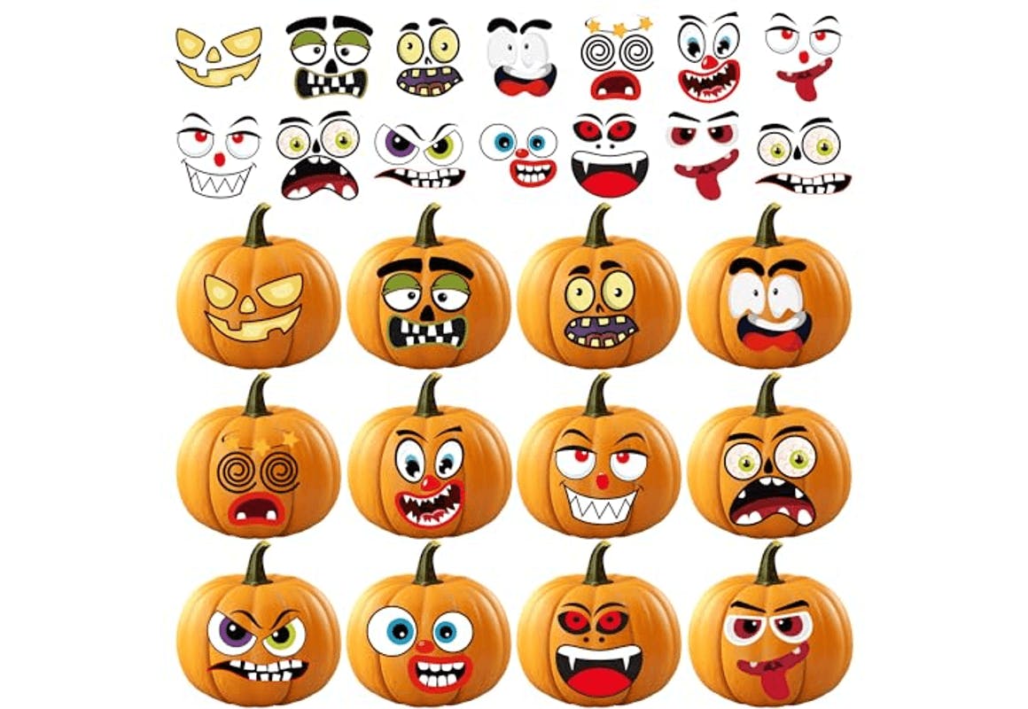 DIY Pumpkin Face Sticker Set