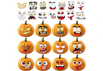 DIY Pumpkin Face Sticker Set