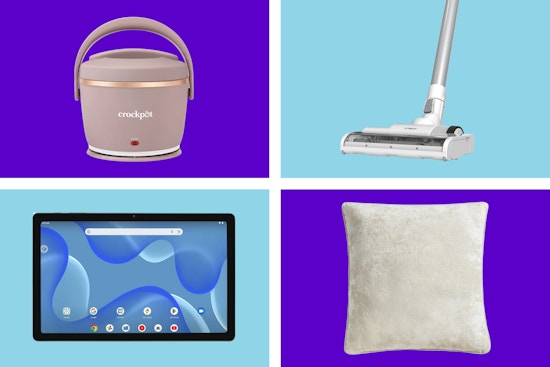 Crockpot, Tineco vacuum, Onn. Tablet, and Mainstays decorative pillow