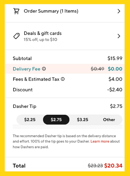 Bounty DoorDash "Cart" Image