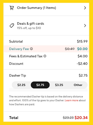 Bounty DoorDash "Cart" Image
