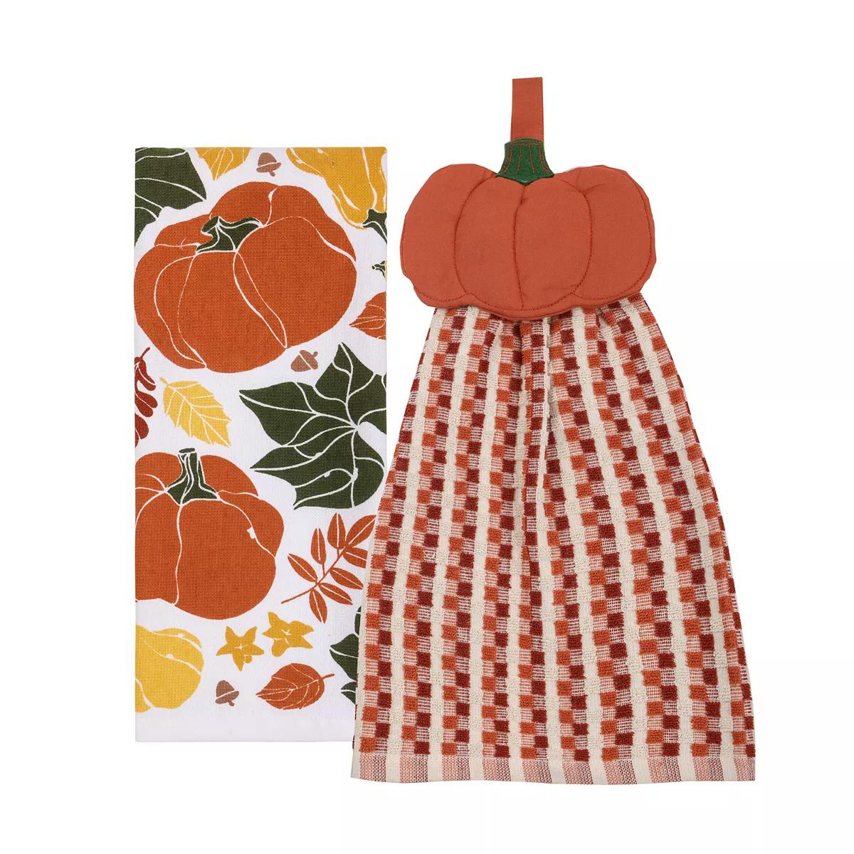 Pumpkin Tie Top Kitchen Towel Set