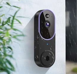 a video doorbell camera on a wall