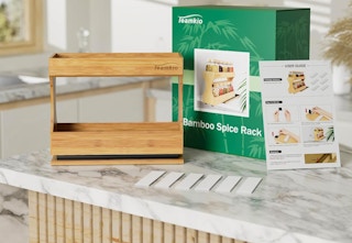 bamboo rack on counter
