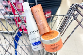 nexxus and sheamoisture products in a shopping cart