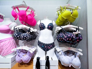 display of pink wear everwhere bras