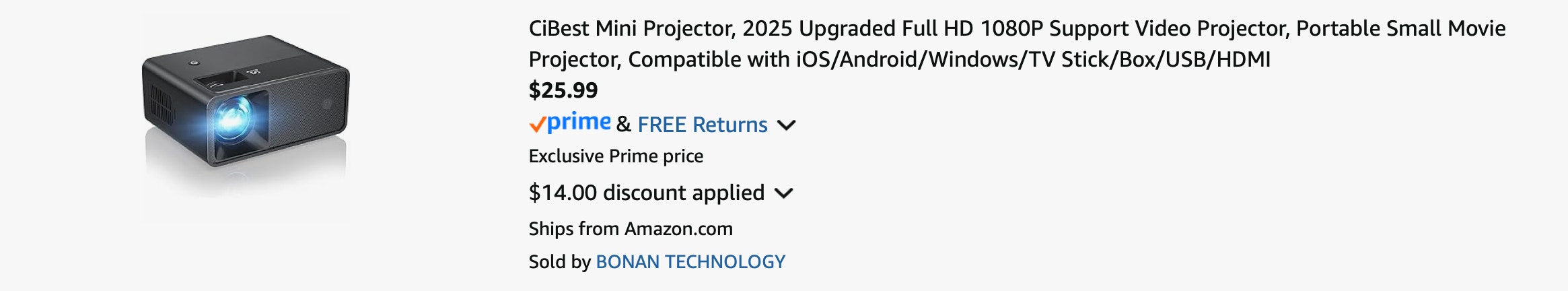 Amazon Mini Projector 2025