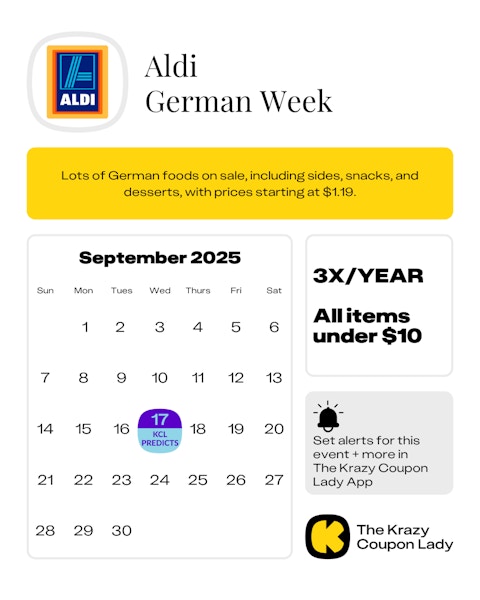 Aldi German Week predicted start date in September 2025