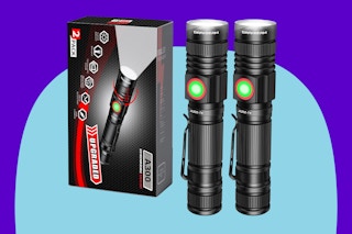 DARKBEAM LED Flashlights Rechargeable USB 2000 High Lumens on a blue background.