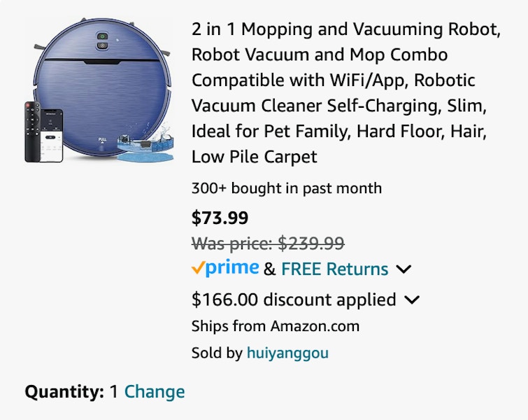 Amazon Robot Vacuum and Mop sept 2024