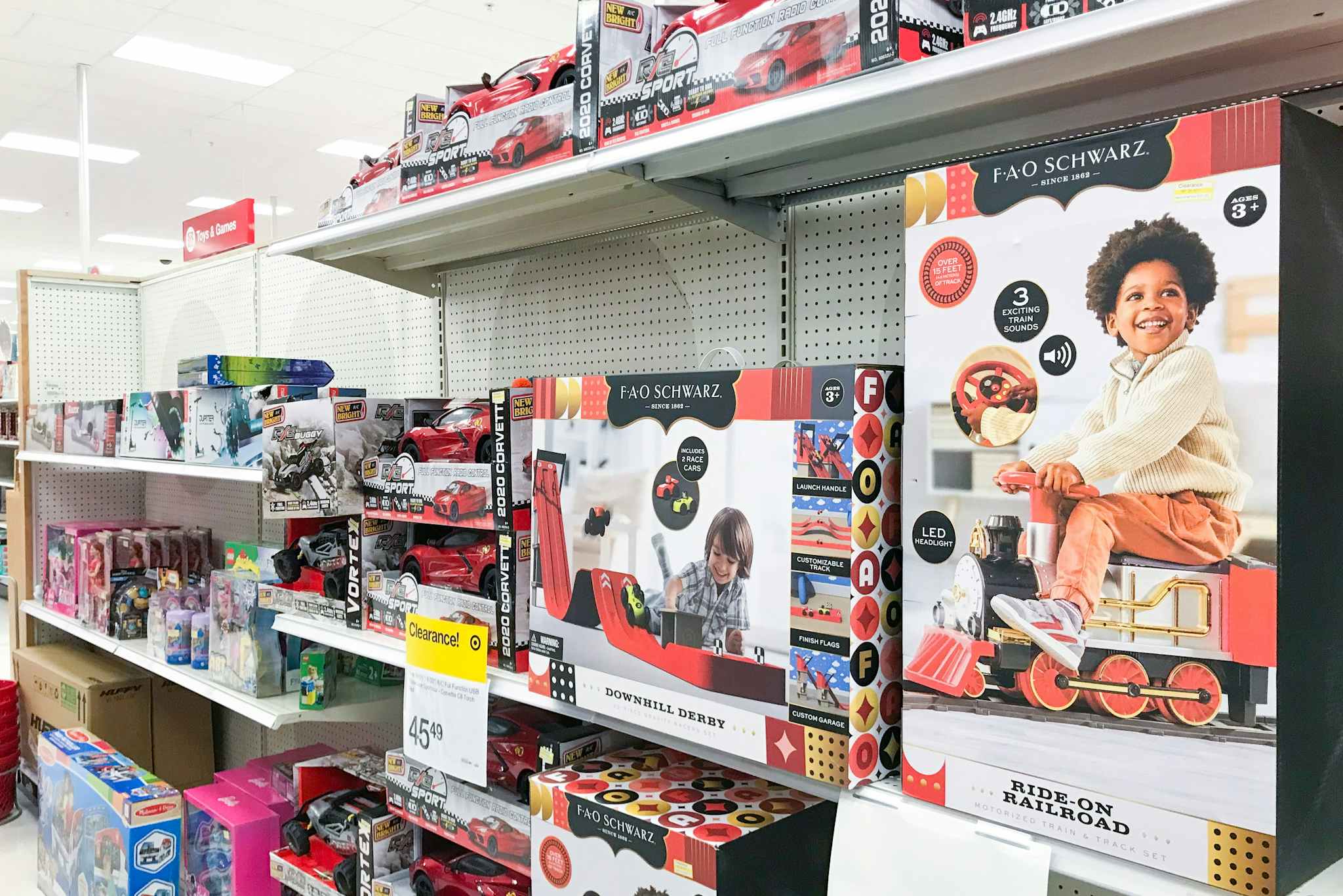 FAO Schwarz toys on the clearance shelf at Target