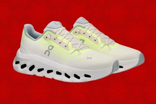 on cloud sneakers on a background