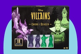 Spin Master Games, Disney Villains Chess Set on a blue background.