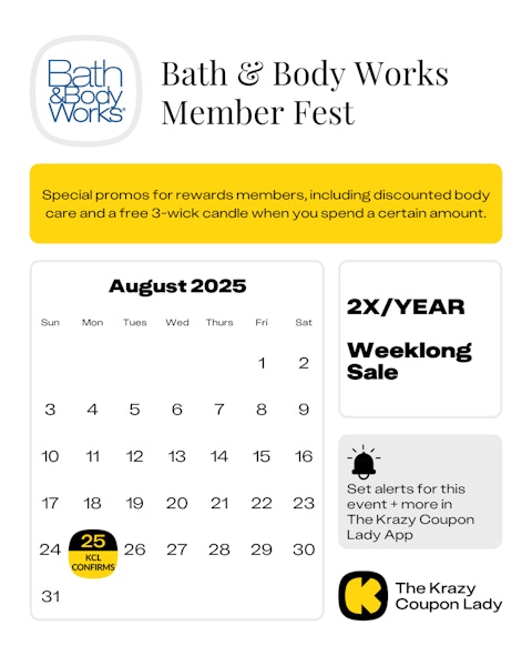 Bath & Body Works Member Appreciation Sale 2025 dates